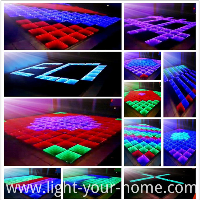 New RGB 3on1 LED Infinite 3D Mirror Wedding Dance Floor
